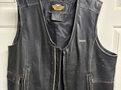 Heavy leather Harley riding vest