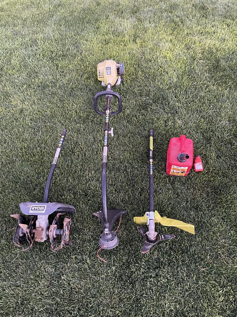 Ryobi 2-Stroke Gas Trimmer Package – Weed Eater, Brush Cutter & Tiller Attachments