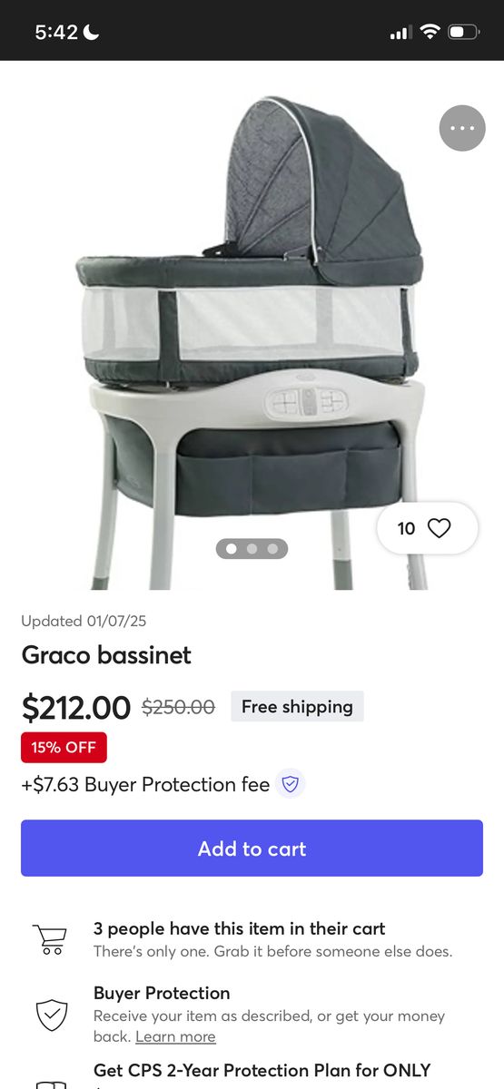 Graco Smart Bassinet Excellent Condition