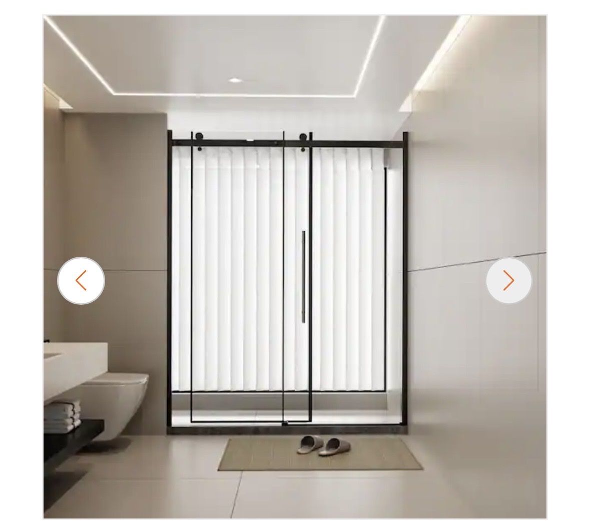 Delta S733B-48 Sliding Shower Door - 48" x 72" - Matte Black / Clear Glass (Open Box)