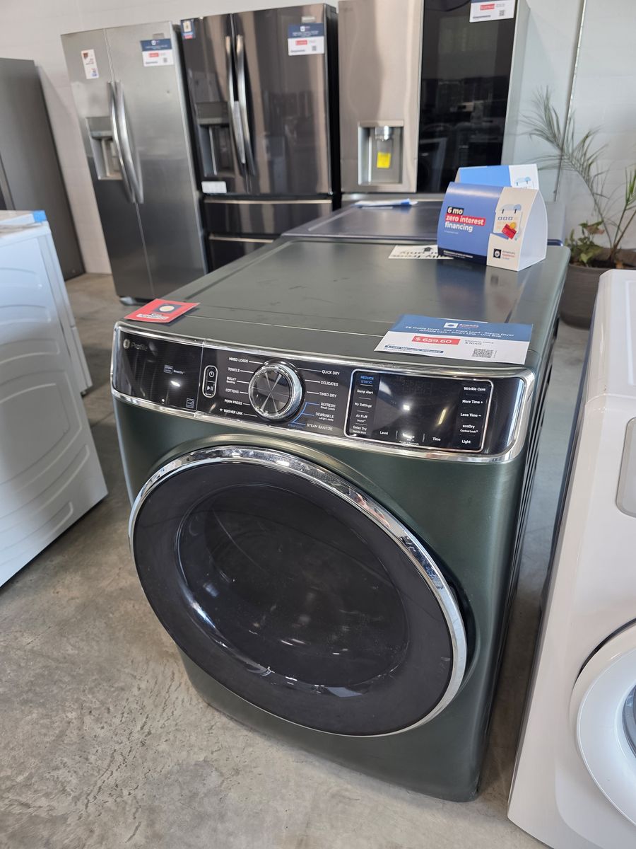 GE Profile 7.8 Cu Ft Smart Gas Dryer – Steam Sanitize, Wi-Fi & Sensor Dry, Jade Green