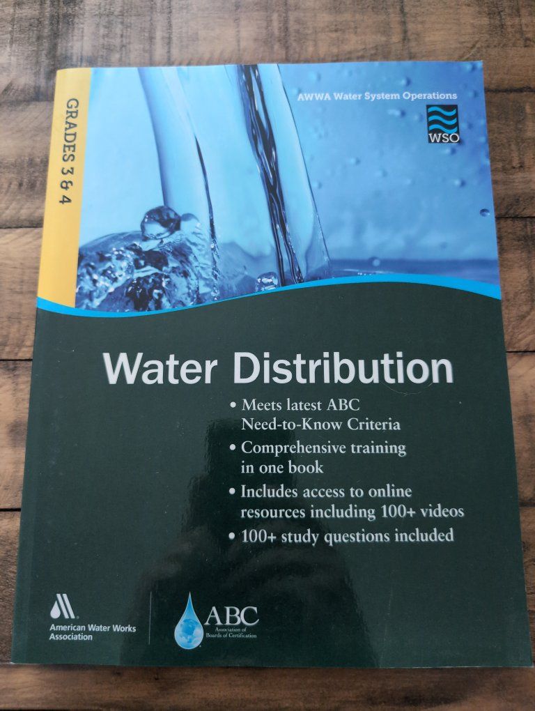 AWWA Water Distribution Grades 3 & 4 Textbook ABC Certification Training