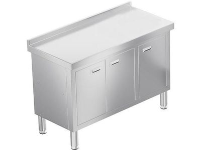 47" Stainless Steel Prep Table with Cabinet – Heavy Duty Commercial Work Table