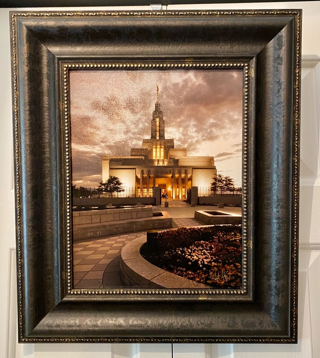 Robert A. Boyd Framed Religious Artwork - Draper Temple at Sunset Canvas Print - Signed
