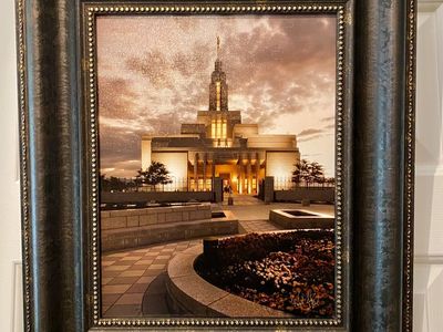 Robert A. Boyd Framed Religious Artwork - Draper Temple at Sunset Canvas Print - Signed