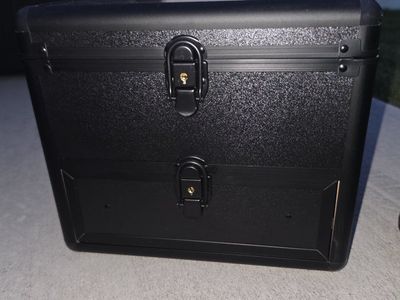 Black Hard Shell Makeup Train Case with Drawer & LED Mirror