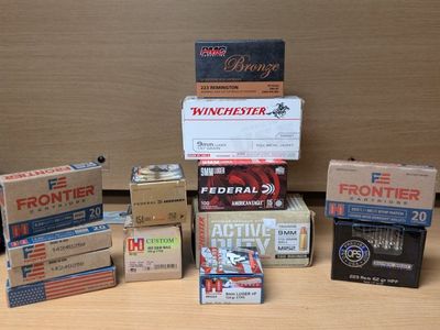 Assorted Ammo: Frontier 5.56 NATO, Federal .454 Casull, Winchester 9mm Luger & More (Mixed Grains). I am open to offers