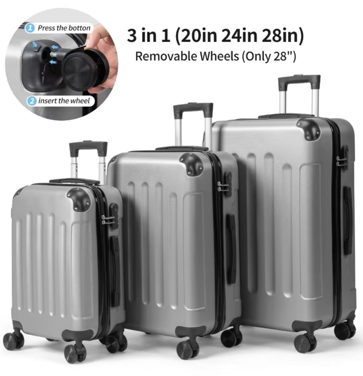 3-Piece Hardshell Luggage Set — Brand New! 