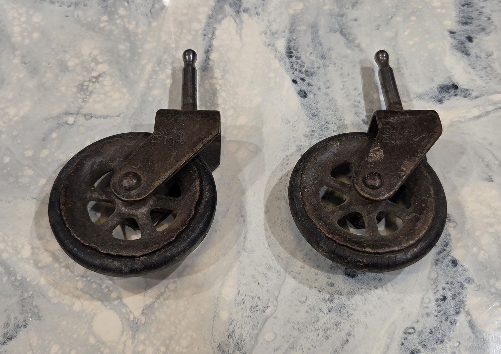 Vintage Faultless 11-8 Industrial Casters - Pair (2)