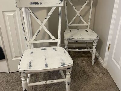 Set of Two Refinished Heavy Sturdy Chairs
