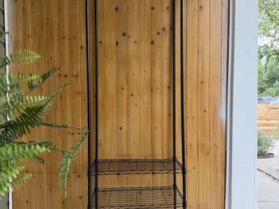 Ulif H2 Heavy Duty Freestanding Black Metal Garment Rack with Shelves