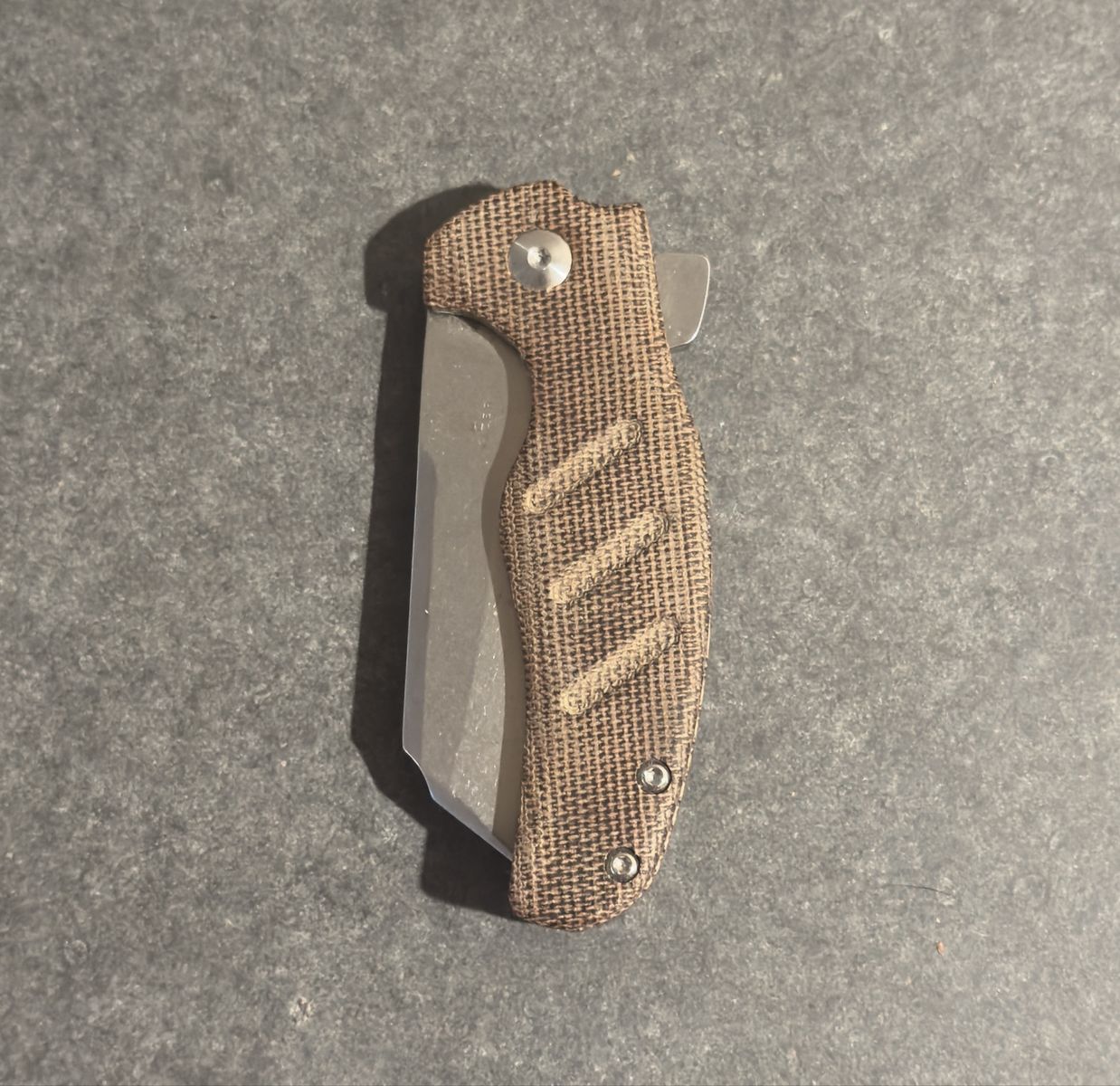 Kizer Mini Sheepdog Black Blade Brown Micarta Folding Knife