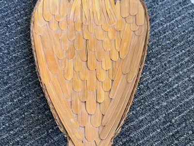 Vintage Woven Bamboo Eagle Wall Hanging Decor Handcrafted Bird