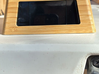 Bamboo Clock With Charging Outlets