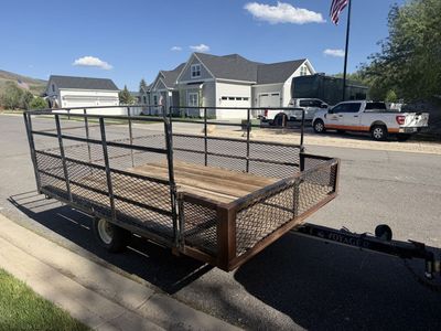 Voyager Utility Trailer with Wood Deck and Metal Rails