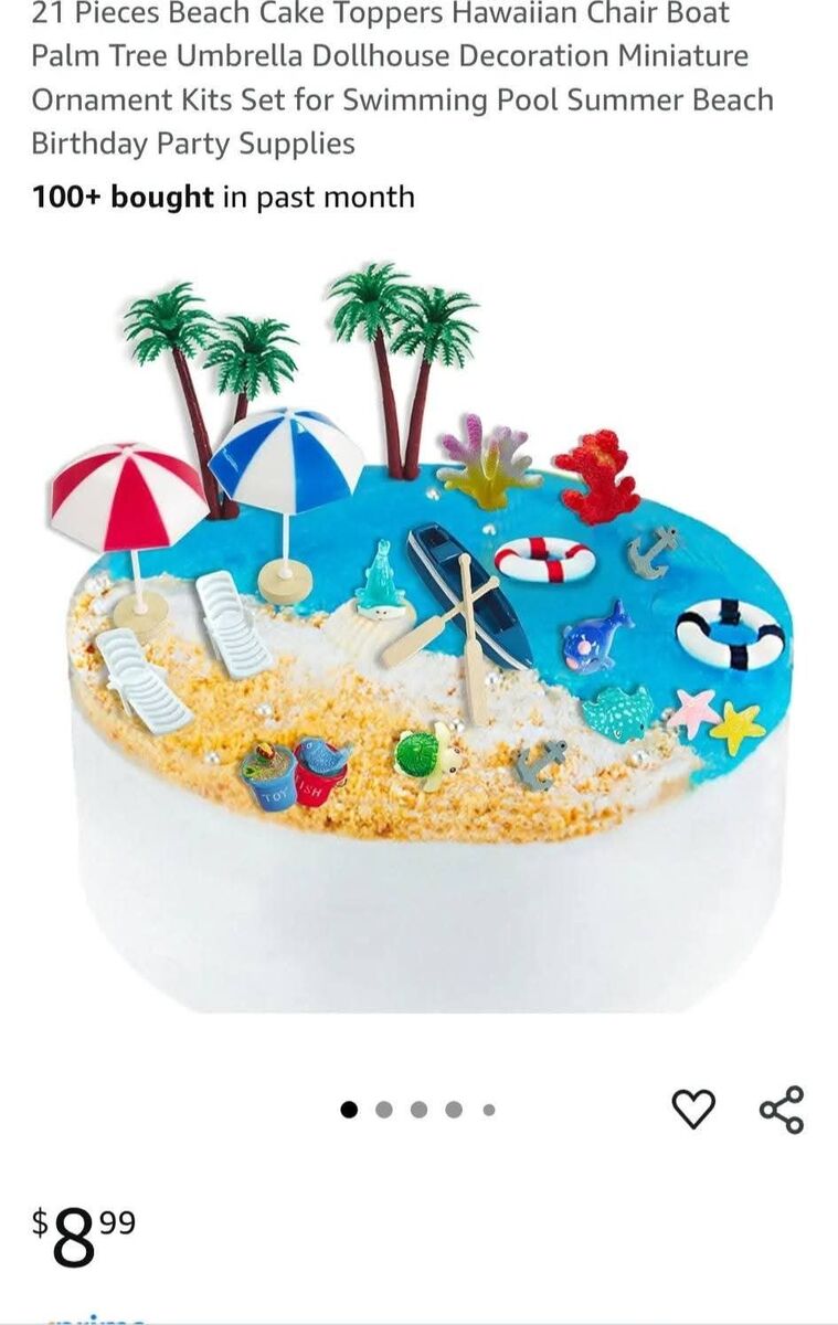 New! Beach Cake Topper Set