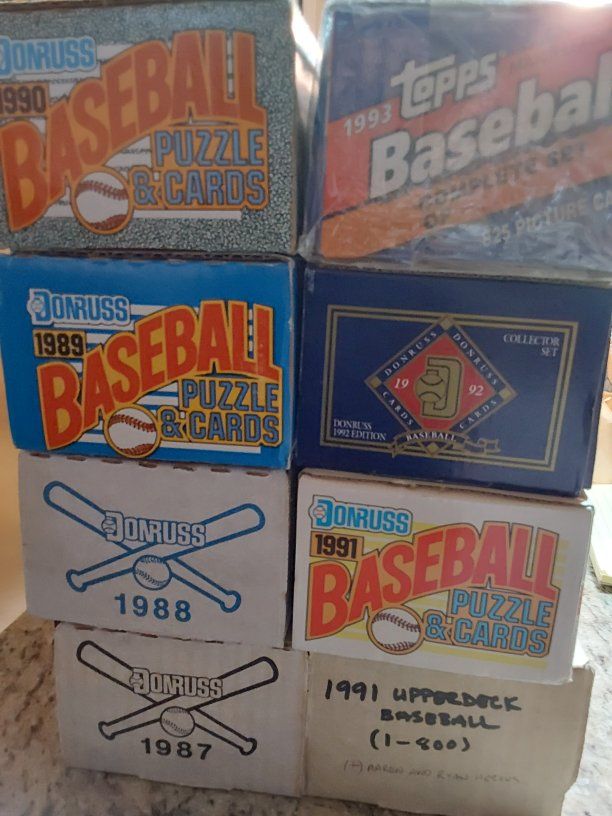 Vintage Baseball Card Collection: Donruss 1987-1991, Topps 1993, Upper Deck 1991 - Unopened Boxes & Sets