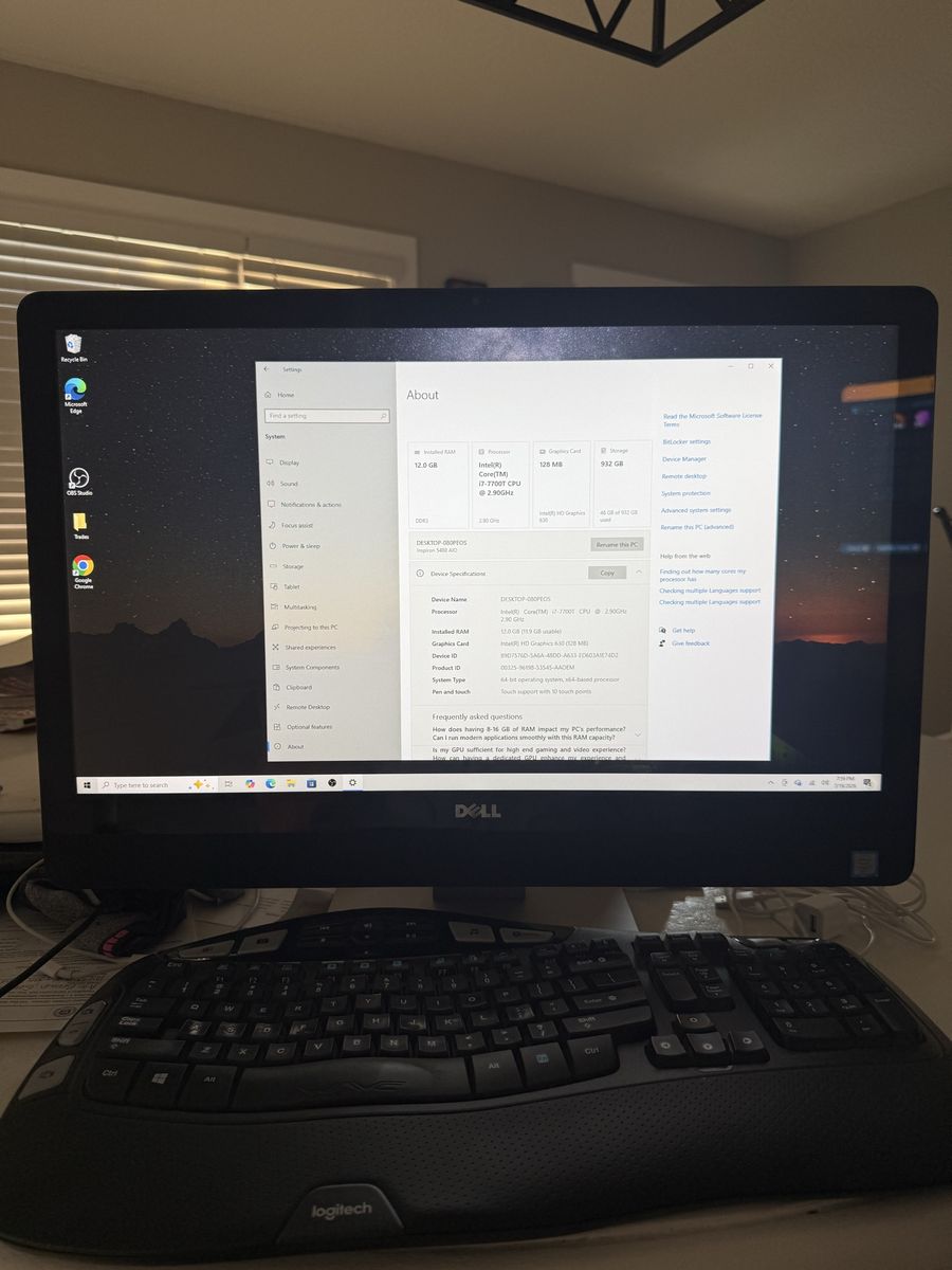 Dell Core i7 computer