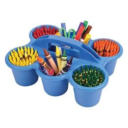 NEW Classroom/Kids 6-cup Caddy (Set of 4) with Bonus Crayons and Stickers