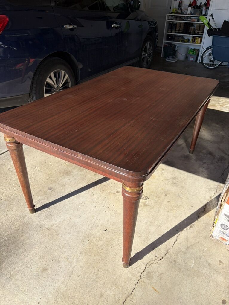 Antique Tiger Mahogany Dining Table