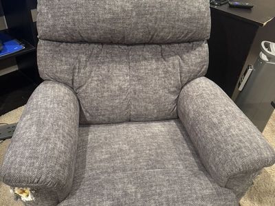 Gray Fabric Recliner Chair with USB Charging Port & Power Recline