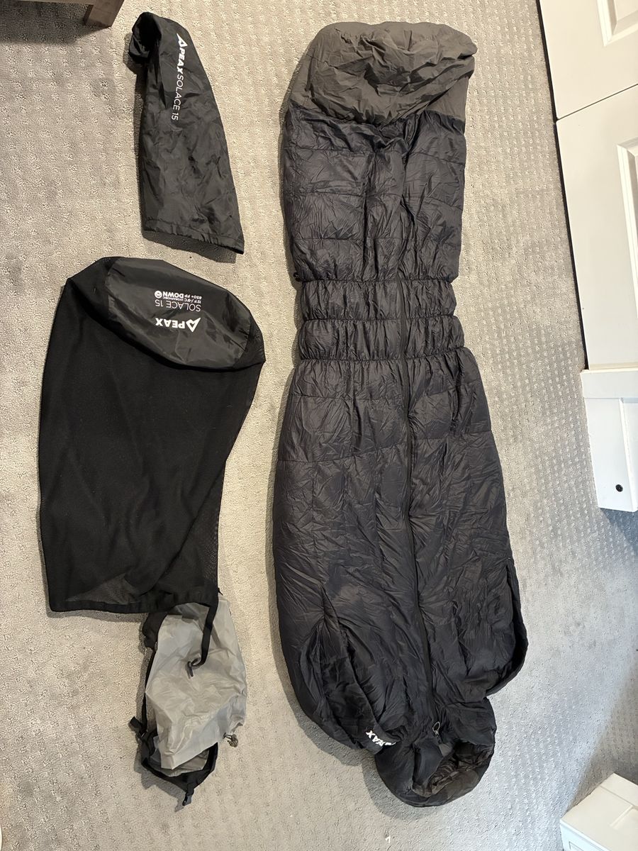 Peax Solace 15 Down Sleeping Bag 15°F 850+ FP Black