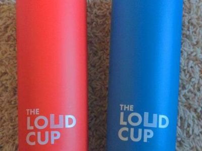 The Loud Cup (one red and one blue)