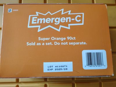 Emergen-C Super Orange Vitamin C Drink Mix Box, 90 Count Pack EXP 9/25