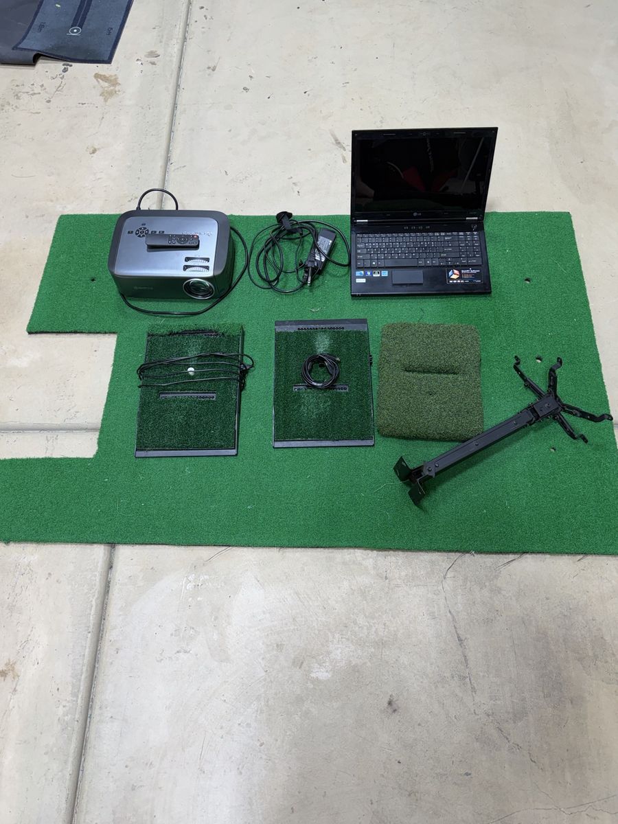 Complete Golf Simulator Bundle with Projector, Laptop, Mats, and Mount and two optishot 2 mats 