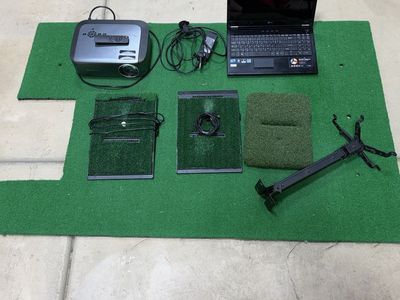 Complete Golf Simulator Bundle with Projector, Laptop, Mats, and Mount and two optishot 2 mats