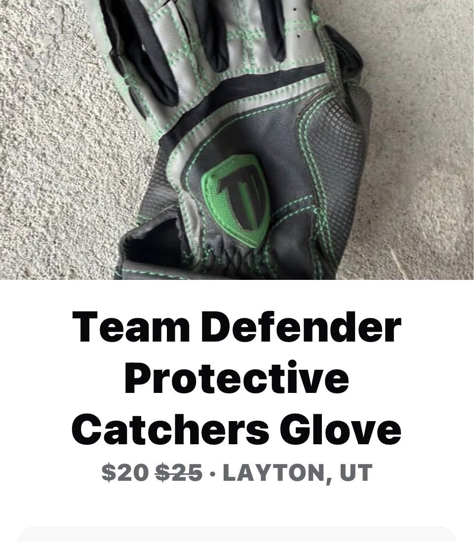 Team Defender Protective Catcher's Glove - Gray/Green