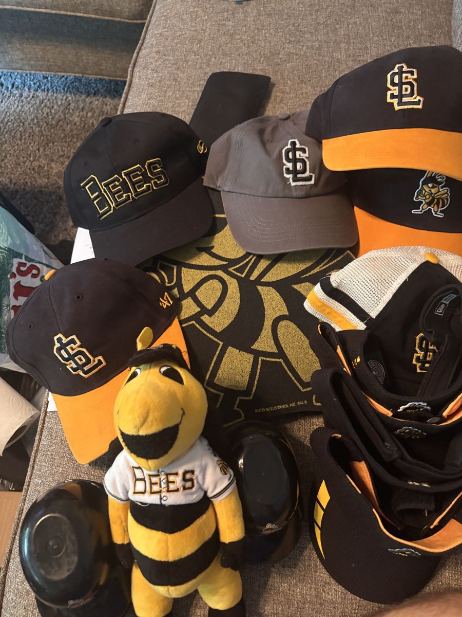 Salt Lake Bees Fan Lot Hats Visors Plush Mascot Helmets Banner