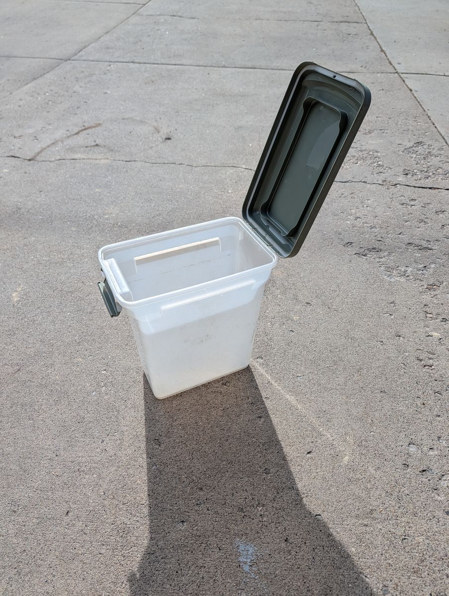 Clear and Gray Airtight Pet Food Container, 10 lbs Capacity – Ideal for Storage