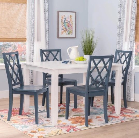 Linon Kolt Rectangular Dining Table and 4 Chairs