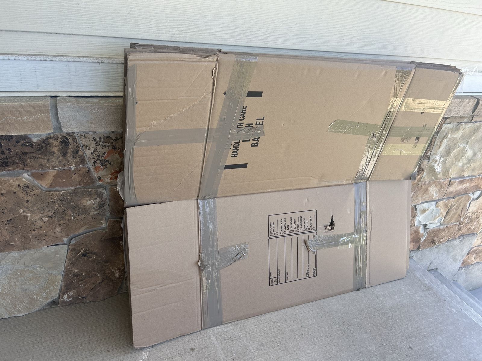 3 Used Cardboard Moving Boxes - 18x24 inches
