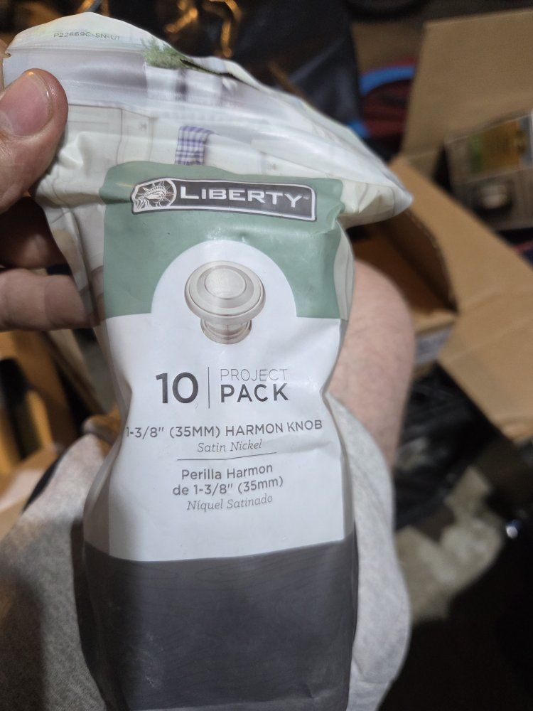 Liberty 1-3/8" (35mm) Harmon Knob, Satin Nickel, 10-Pack Project Pack