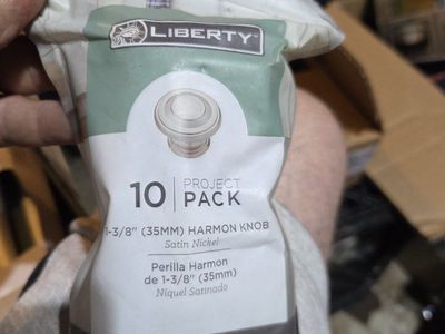 Liberty 1-3/8" (35mm) Harmon Knob, Satin Nickel, 10-Pack Project Pack