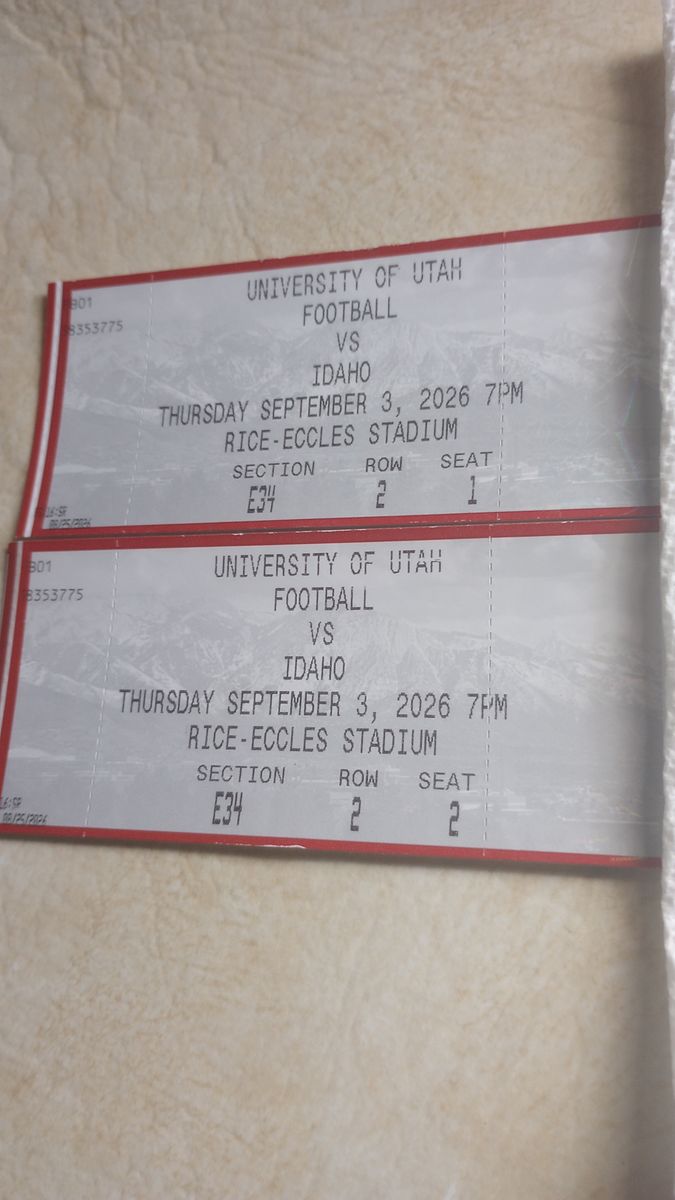 Opening game second row $100.00