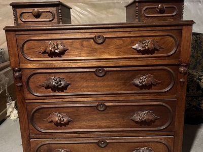 Antique Victorian Dresser with Hand Carved Pulls