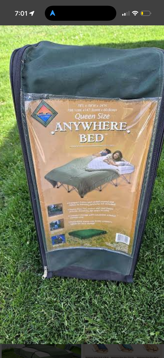 Queen size camping bed