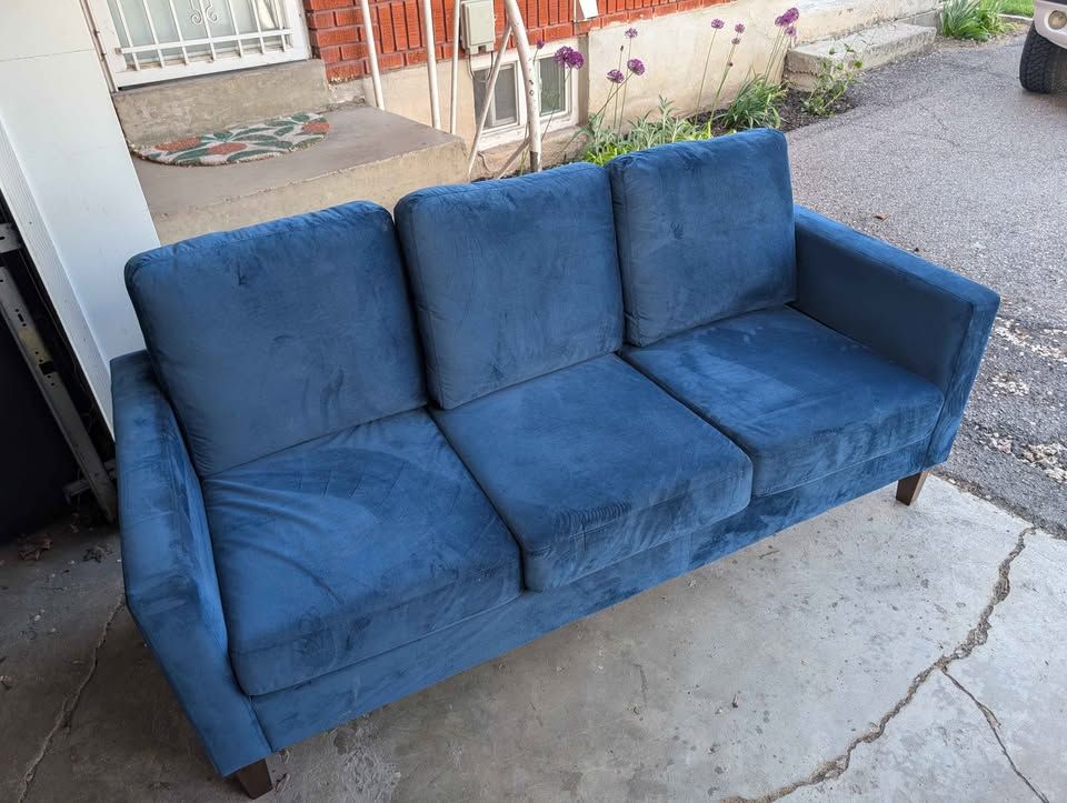 Blue Velvet Sofa