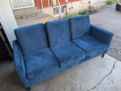 Blue Velvet Sofa