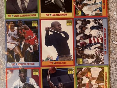 1991 Sports Illustrated Kids Michael Jordan uncut sheet of life Trading Cards