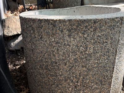 Heavy Terrazzo Concrete Exposed Aggregate Planter - Free for Local Pickup