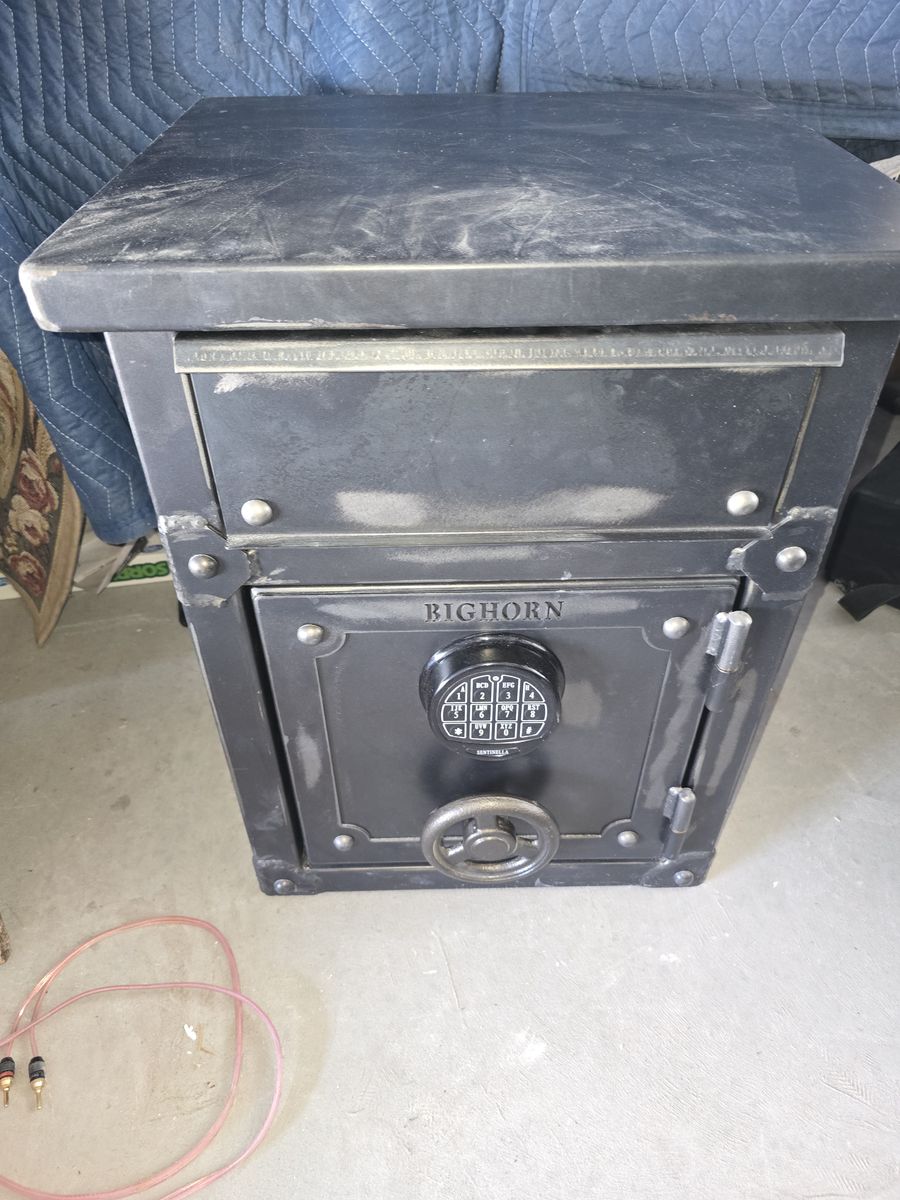 Longhorn Nightstand-End Table Home Safe is an industrial inspired nightstand