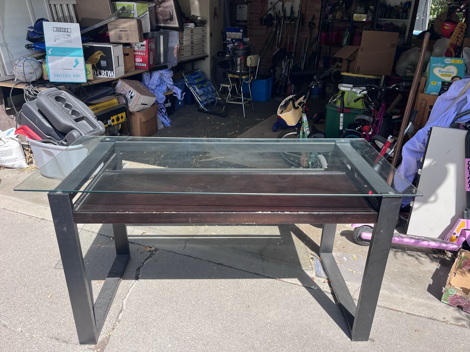 Glass Top Desk with Chair
