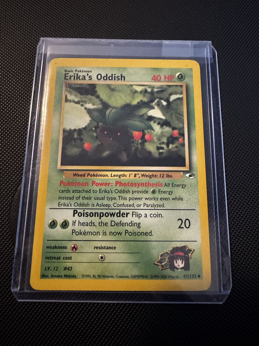Vintage Pokemon Card - Erika's Oddish 47/132 Gym Heroes 1999-2000