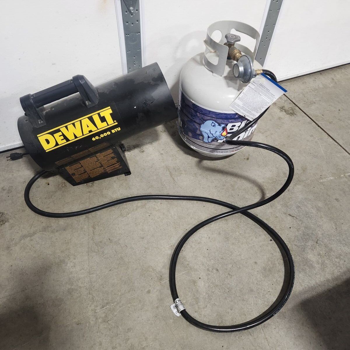 60,000 BTU propane space heater dewalt with tank