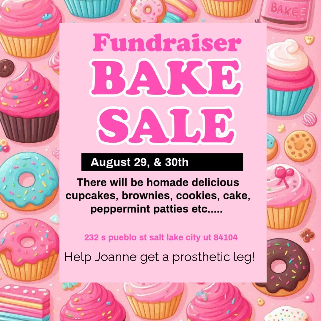 Fundraiser Bake Sale August 29-30 SLC