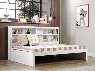Donco White Twin Kids Bookcase Daybed
